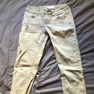 RSQ distressed light olive jeans